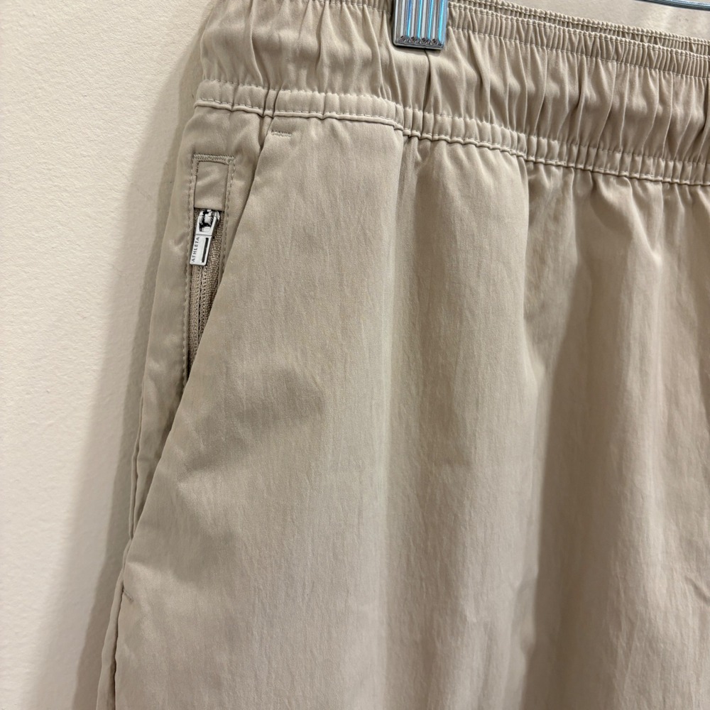 Athleta Midday Mid Rise Crop Poplin Pant Ecru Tan Wide Leg Large Gorpcore Casual - Picture 6 of 10